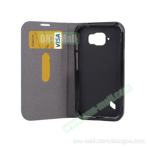 Wholesale Price Canvas Texture Leather for Samsung Galaxy S6 Active Case Cover with Card Slots